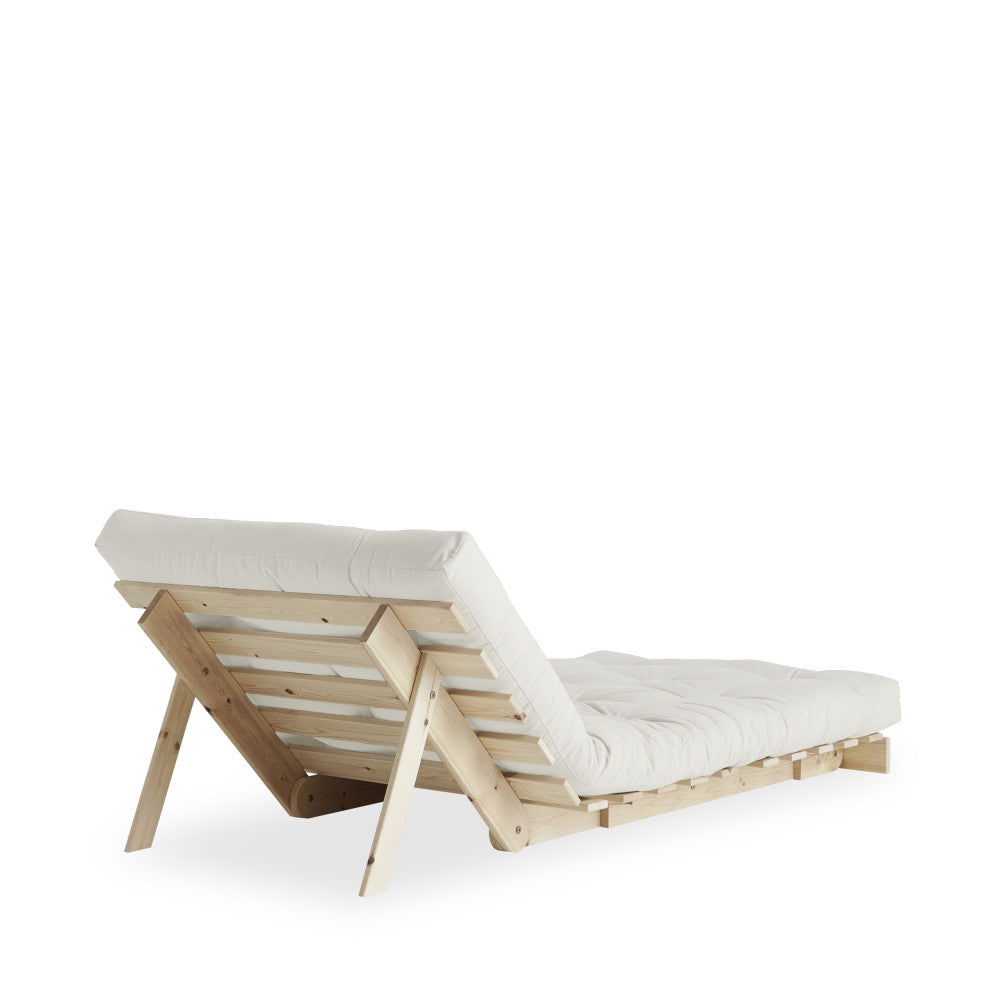 Roots - Sofa Bed - Natural Wood and Fabric - Ecru
