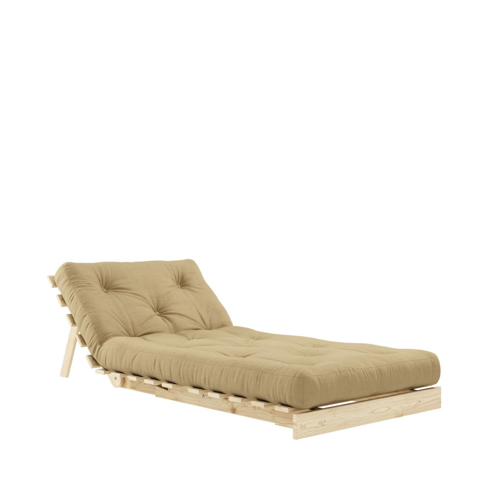Roots - Sillón convertible - Madera natural y tela - Trigo