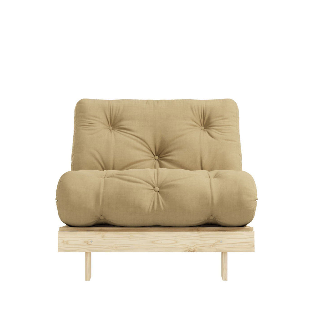 Roots - Sillón convertible - Madera natural y tela - Trigo