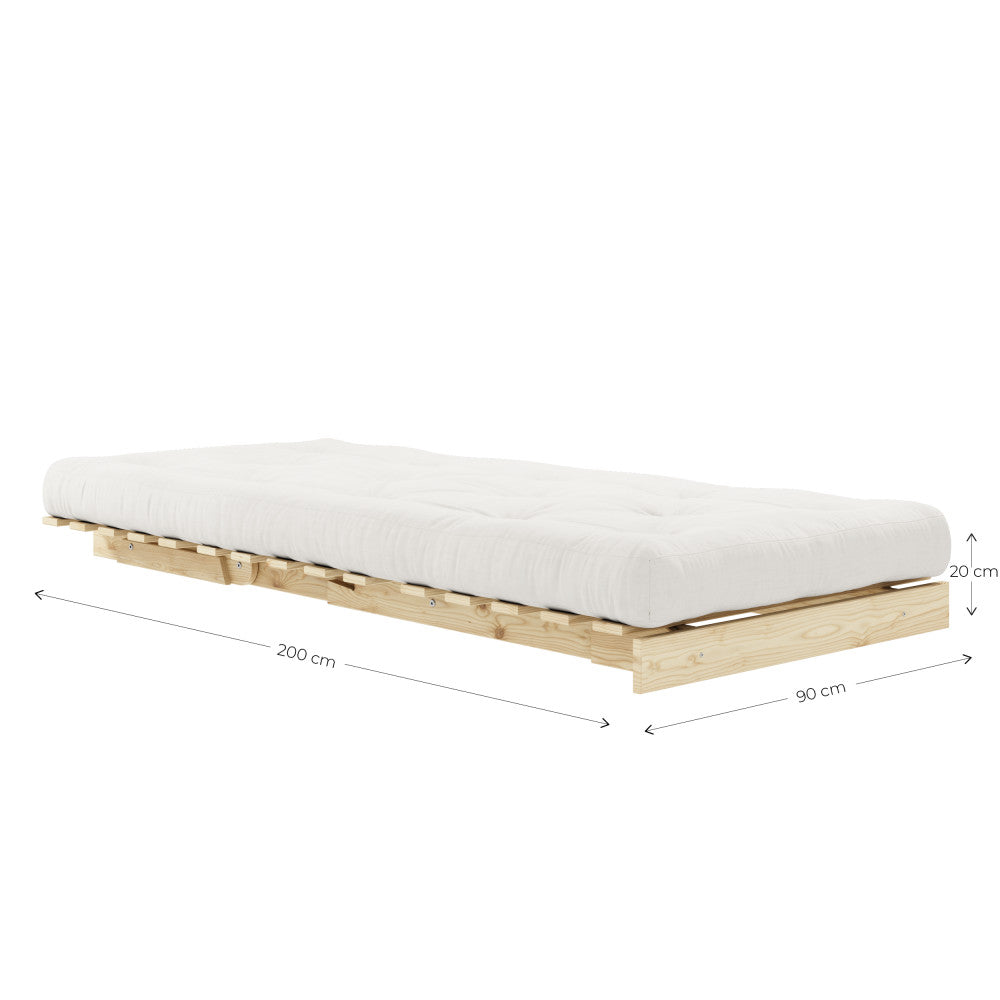 Roots - Fauteuil Convertible - Bois Naturel Et Tissu - Beige