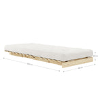 Roots - Fauteuil Convertible - Bois Naturel Et Tissu - Beige