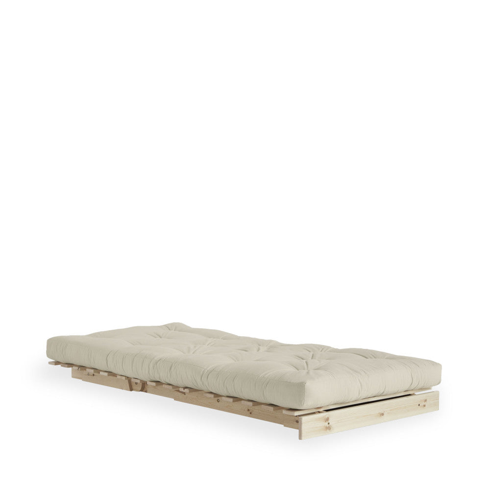 Roots - Fauteuil Convertible - Bois Naturel Et Tissu - Beige
