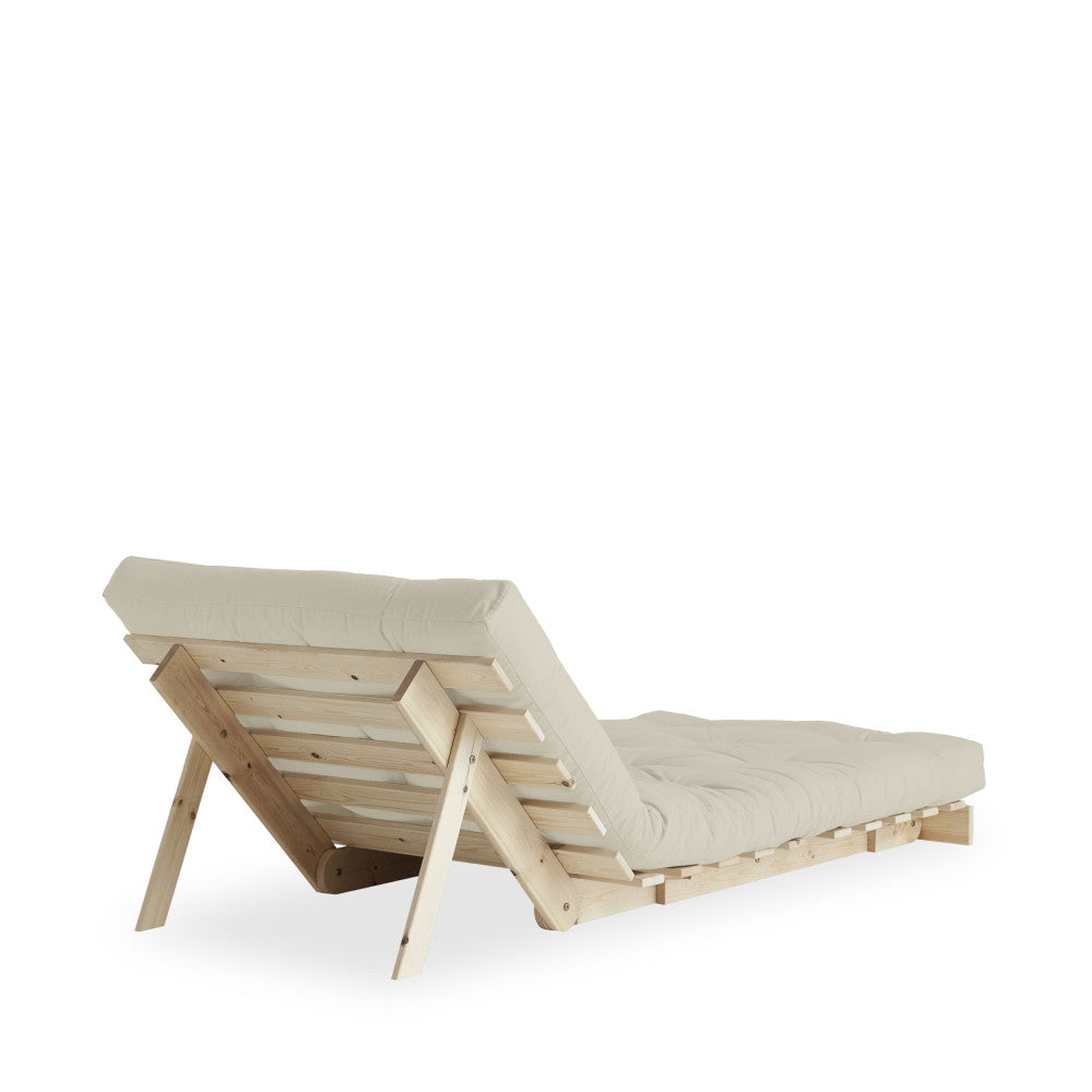 Roots - Fauteuil Convertible - Bois Naturel Et Tissu - Beige