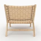 Kuna - Teak And Beige Woven Leather Armchair