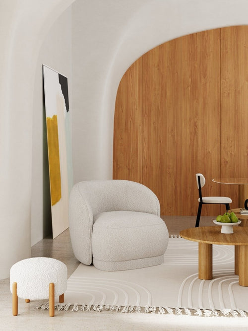 Light grey curly design armchair, organic design - Potiron Paris, the satisfaction of inexpensive, comfortable designer armchairs