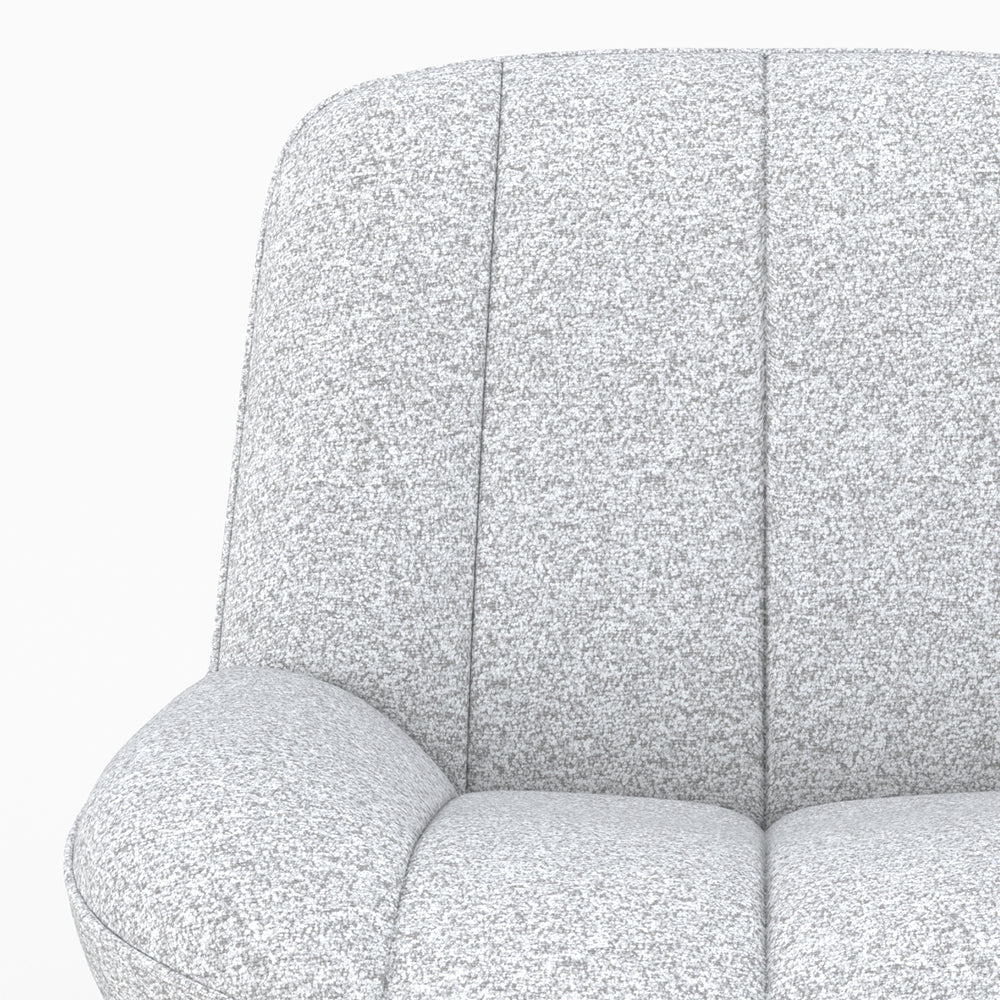Elvis - Sillón giratorio de tela bouclé gris jaspeado