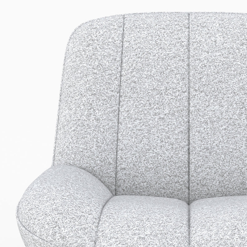 Fauteuil Elvis pivotant en tissu bouclé gris chiné