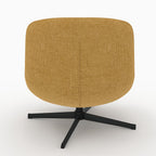 Elvis - Sillón giratorio de tela efecto terciopelo amarillo mostaza