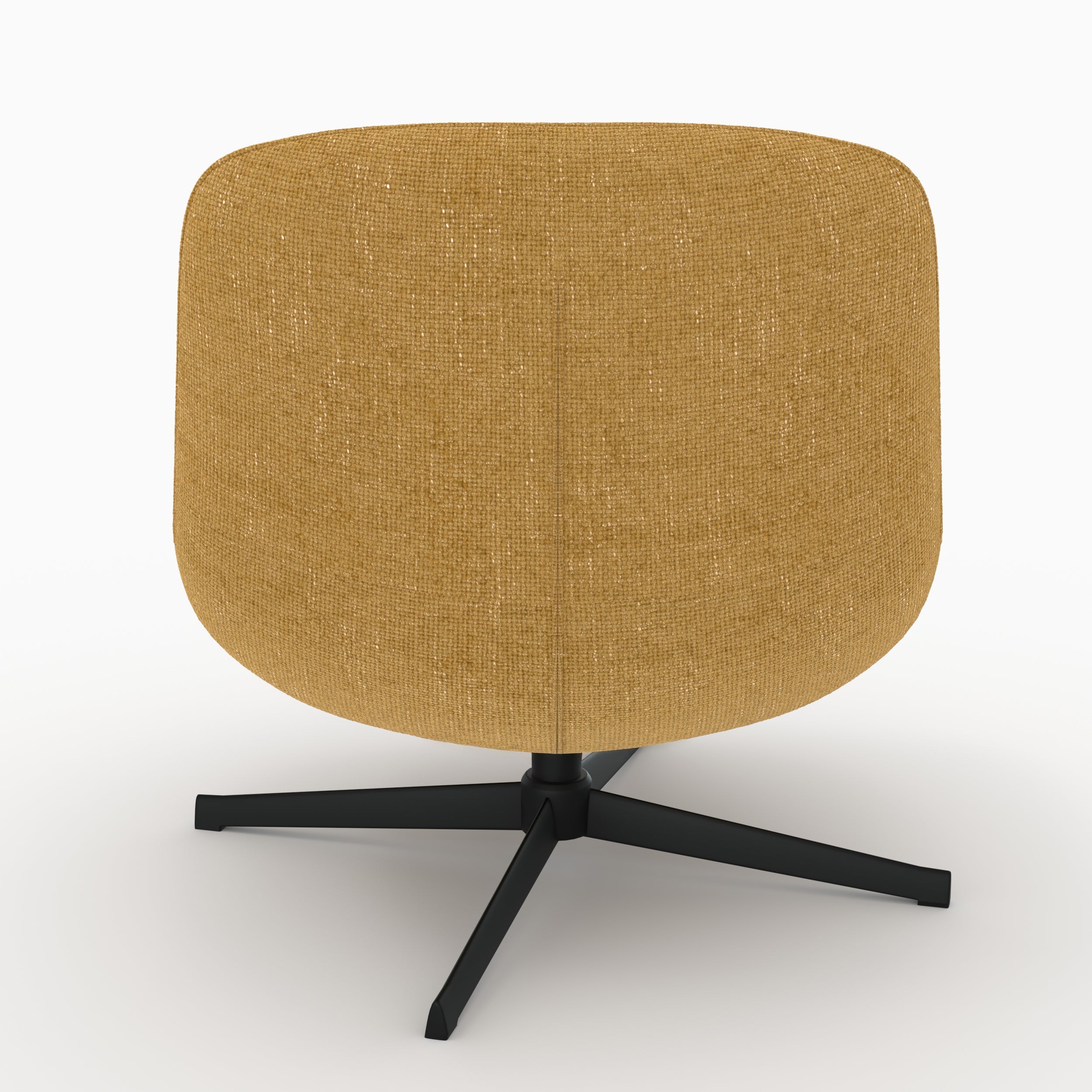 Elvis - Sillón giratorio de tela efecto terciopelo amarillo mostaza