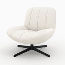 fauteuil elvis pivotant en tissu boucle blanc casse