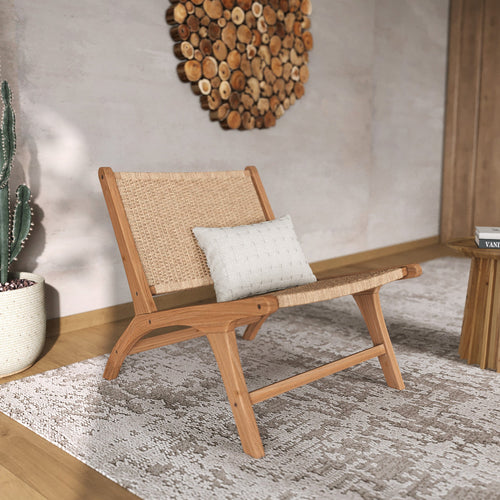Kilka - Fauteuil En Bois De Teck Et Cordage En Loom