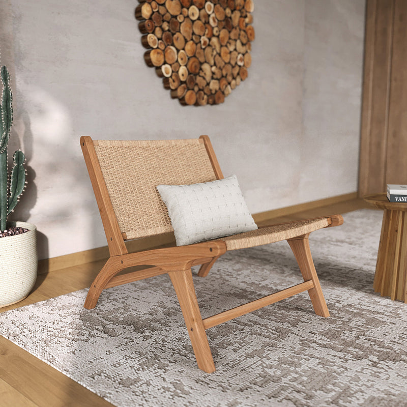 Fauteuil Kilka en teck et cordage en loom