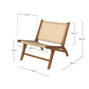 Fauteuil Kilka en teck et tressage vannerie