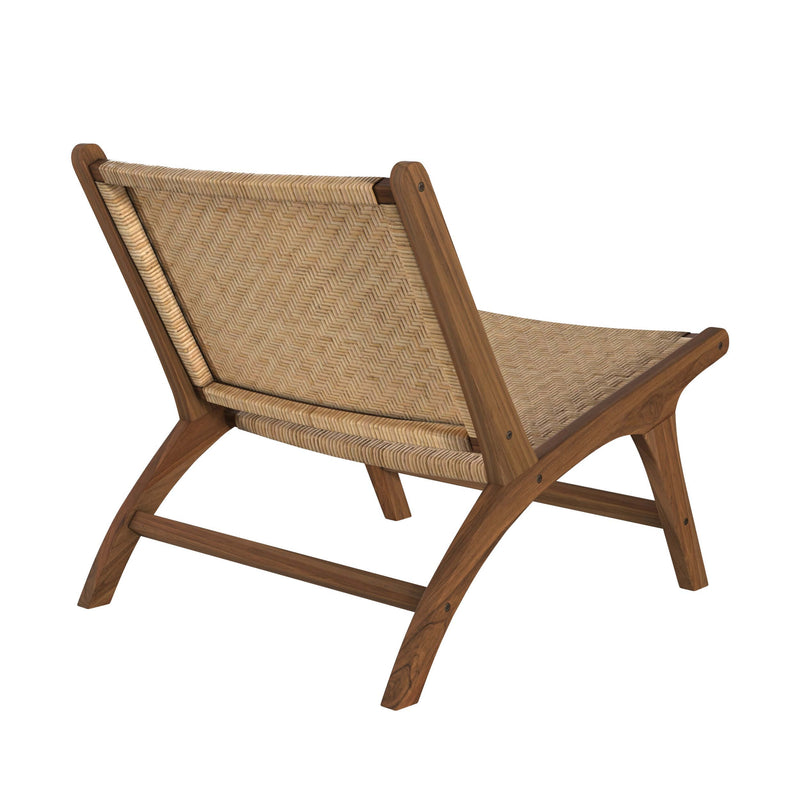 Fauteuil Kilka en teck et tressage chevron