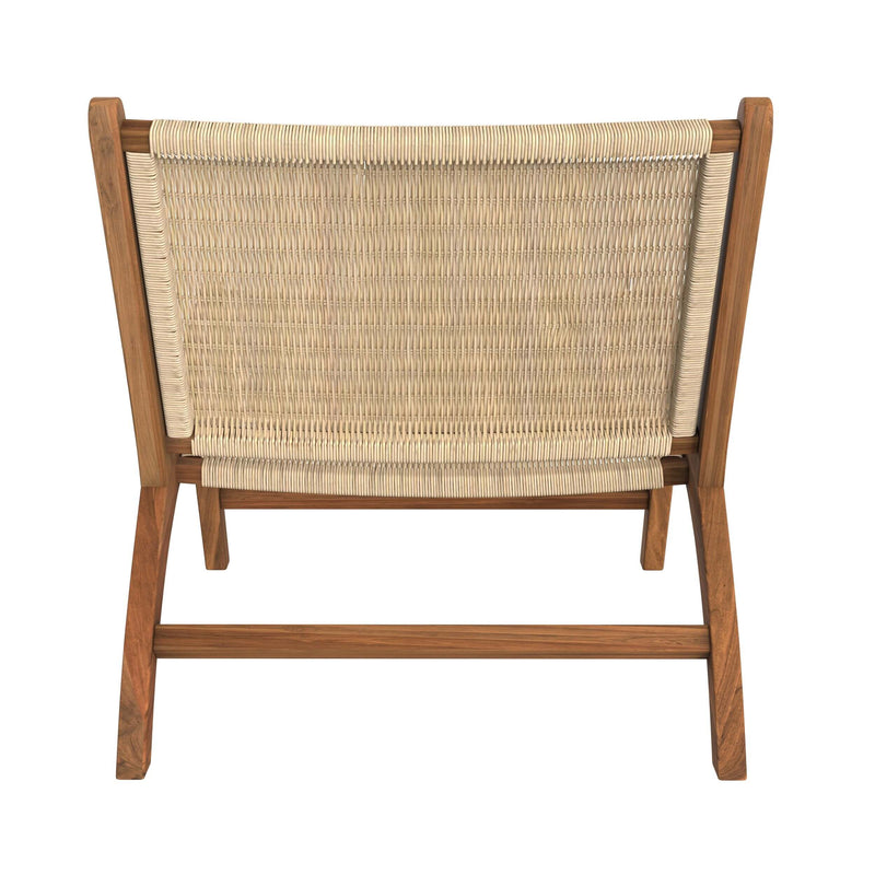 Fauteuil Kilka en teck et tressage vannerie