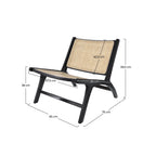 Kilka - Fauteuil En Teck Noir Et Tressage Cannage En Rotin