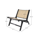 Fauteuil Kilka en teck noir et tressage