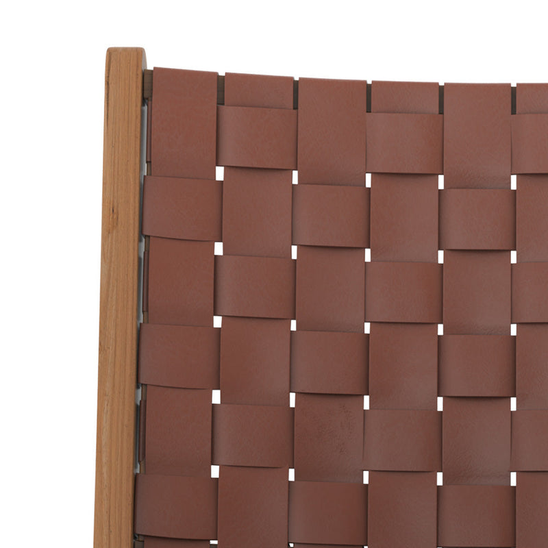 fauteuil en cuir tresse marron kuna