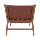 Fauteuil Kuna en teck et cuir marron