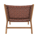 fauteuil en teck et en cuir kuna