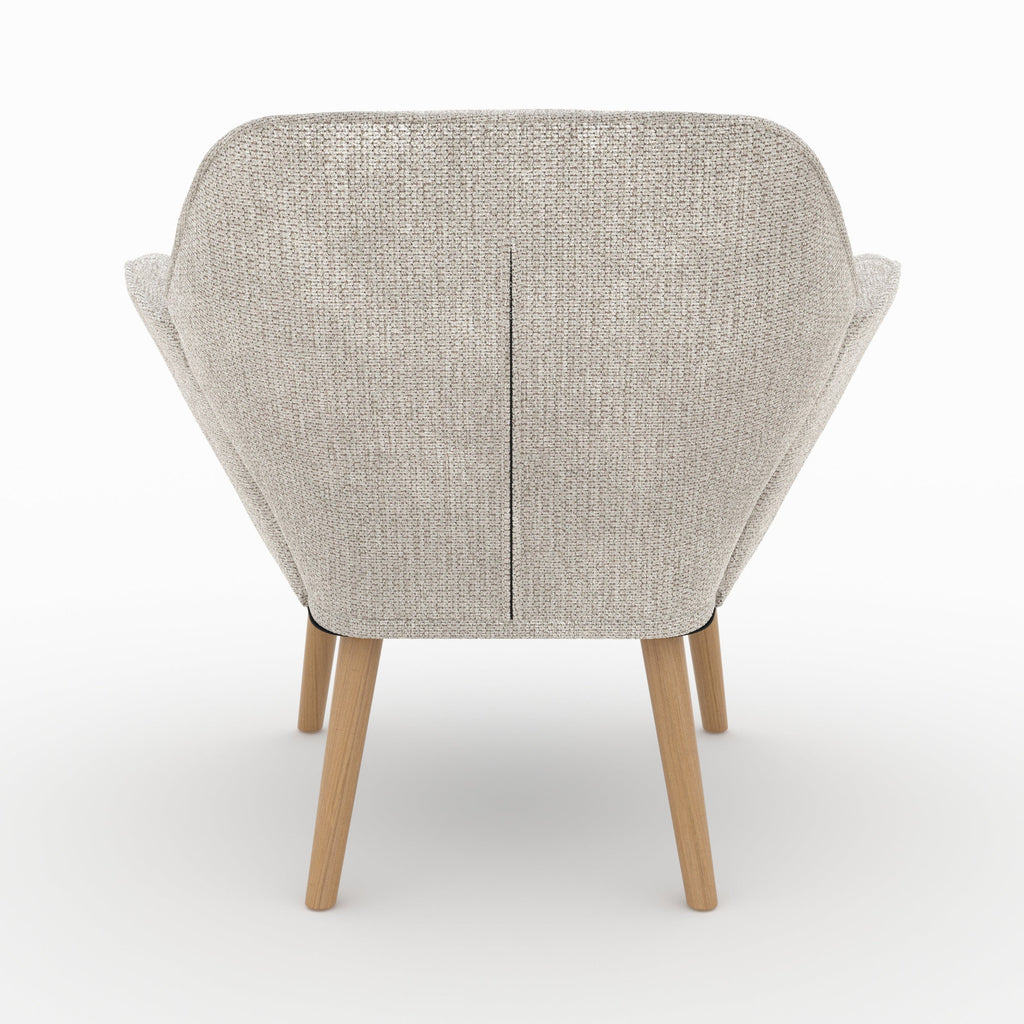 Simba - Fauteuil En Tissu Gris Clair Et Pieds En Bois