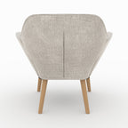 Simba - Fauteuil En Tissu Gris Clair Et Pieds En Bois