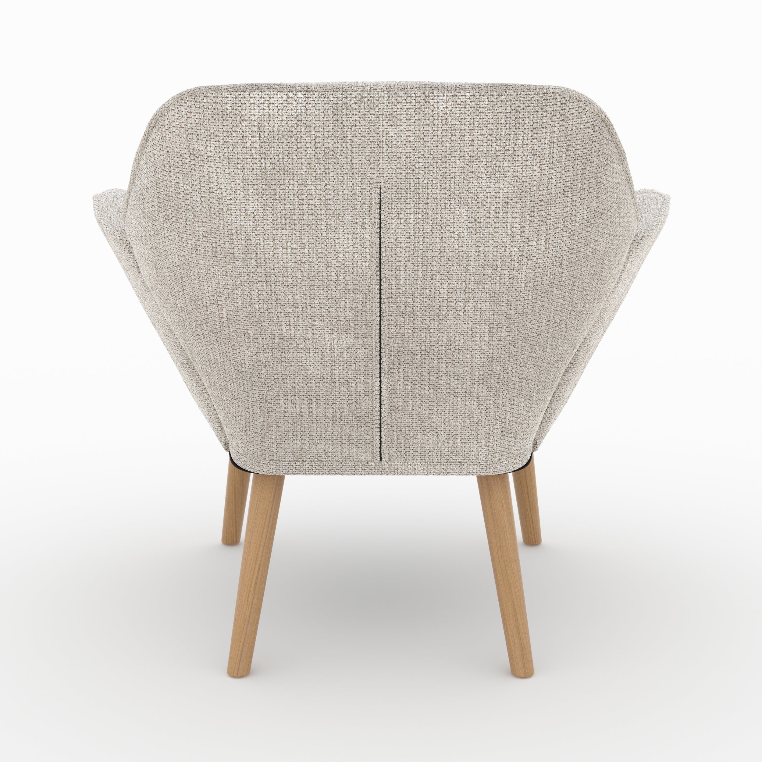 Simba - Fauteuil En Tissu Gris Clair Et Pieds En Bois