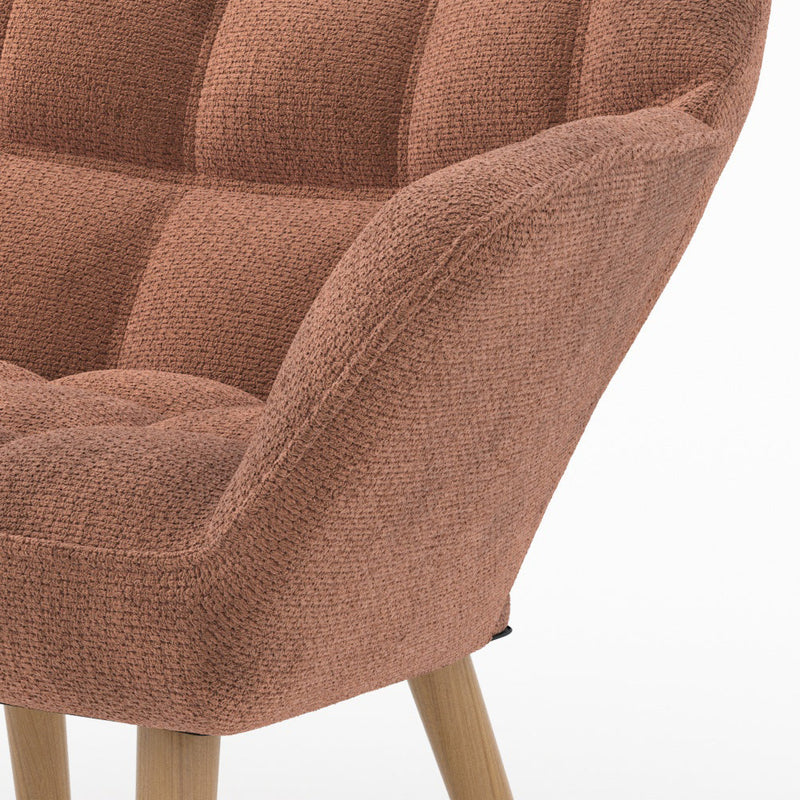 Fauteuil Simba en tissu rouge ancien