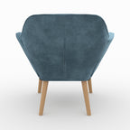 Simba - Sillón De Tela Azul Y Patas De Madera