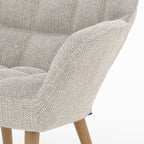 Simba - Fauteuil En Tissu Gris Clair Et Pieds En Bois