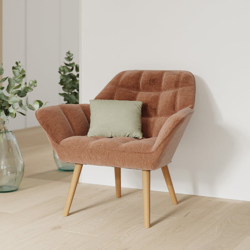 Fauteuil Simba en tissu rouge ancien