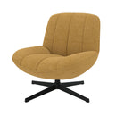 fauteuil en velours jaune moutarde pivotant elvis fond blanc