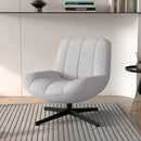Fauteuil Elvis pivotant en tissu bouclé gris chiné