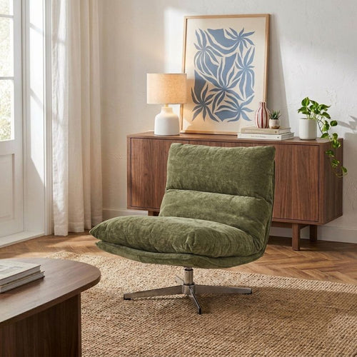 Hygea - Sillón giratorio 1 plaza - Tela verde