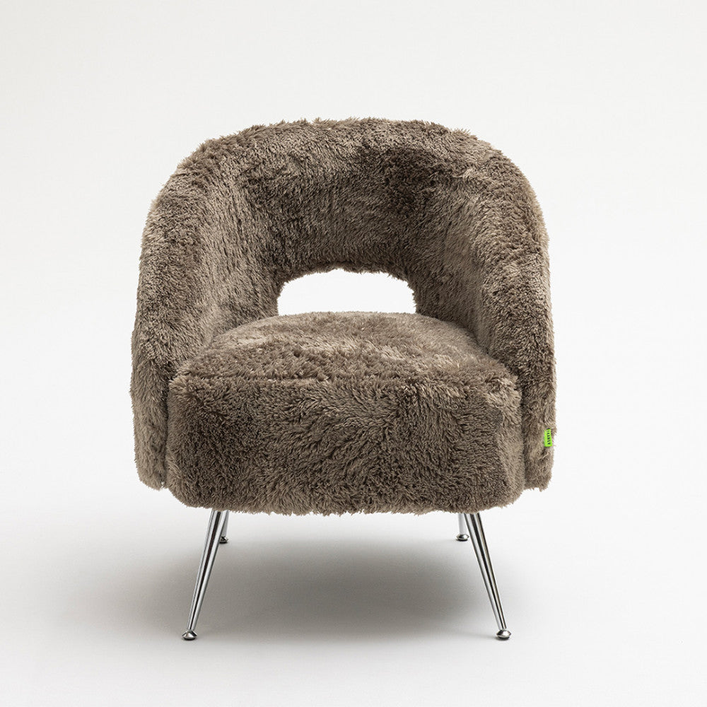 Verno - Faux Fur Armchair - Taupe