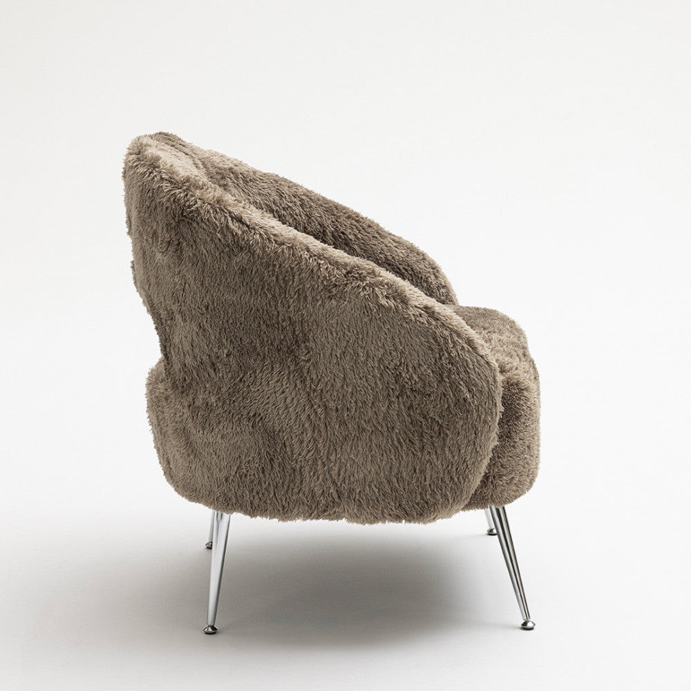 Verno - Faux Fur Armchair - Taupe
