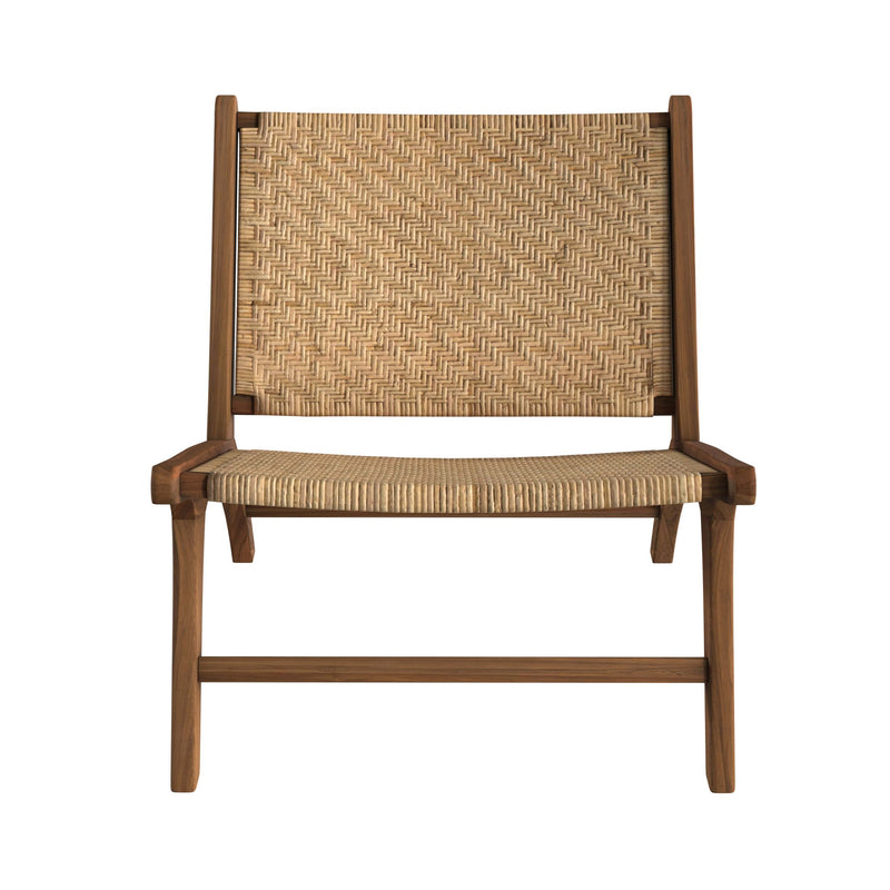 Fauteuil Kilka en teck et tressage chevron