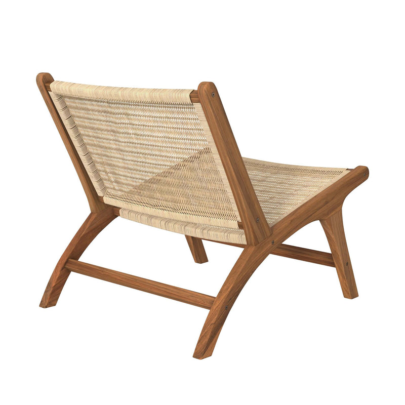 Fauteuil Kilka en teck et tressage vannerie
