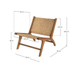 Kilka - Fauteuil En Bois De Teck Et Tressage Chevron En Rotin