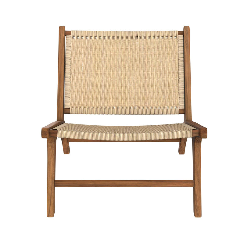 Fauteuil Kilka en teck et tressage vannerie
