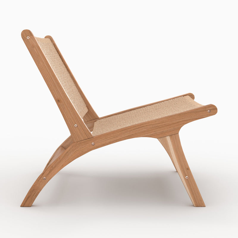 Fauteuil Kilka en teck et cordage en loom
