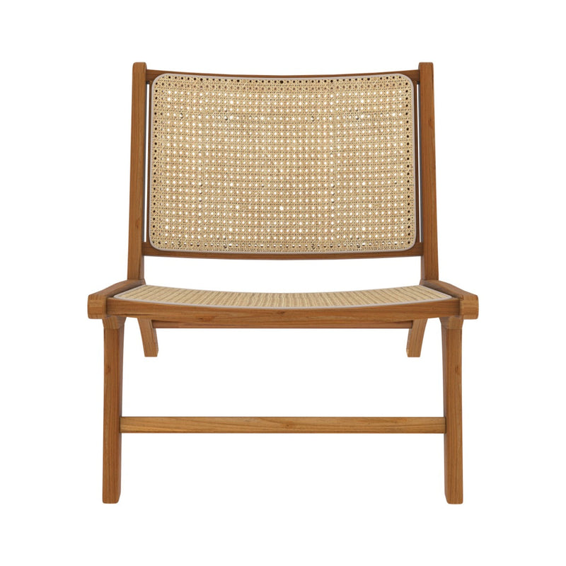 fauteuil kilka en teck et tressage cannage rotin