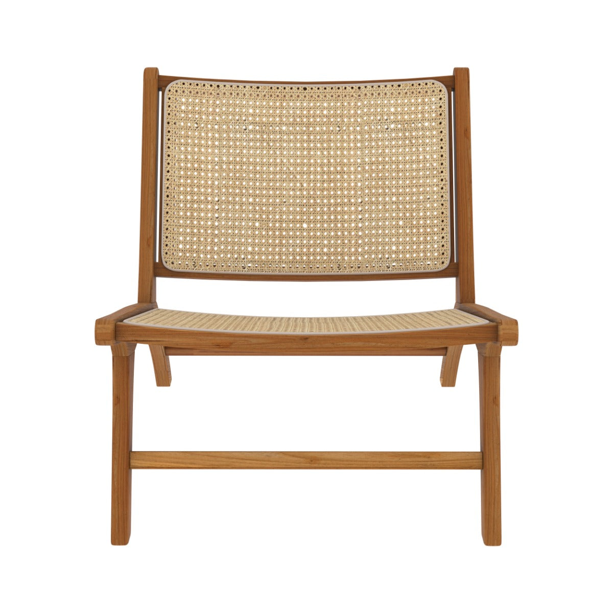 Kilka - Fauteuil En Teck Et Tressage Cannage En Rotin