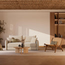 Fauteuil Kilka en teck et tressage vannerie