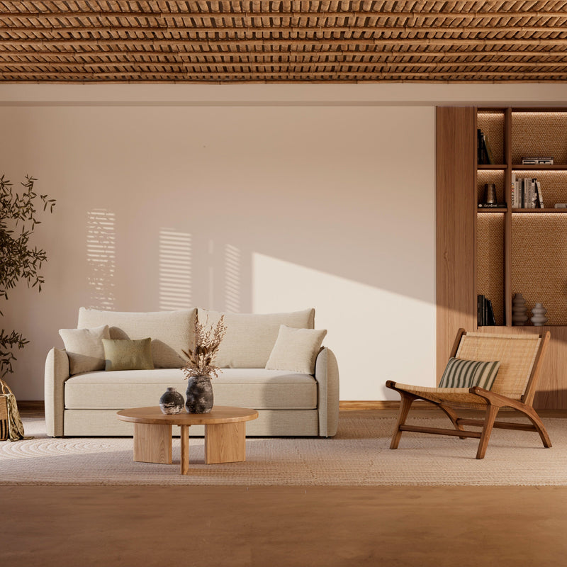 Fauteuil Kilka en teck et tressage vannerie