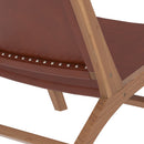 Fauteuil Kuna en teck et cuir marron
