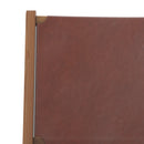 Fauteuil Kuna en teck et cuir marron