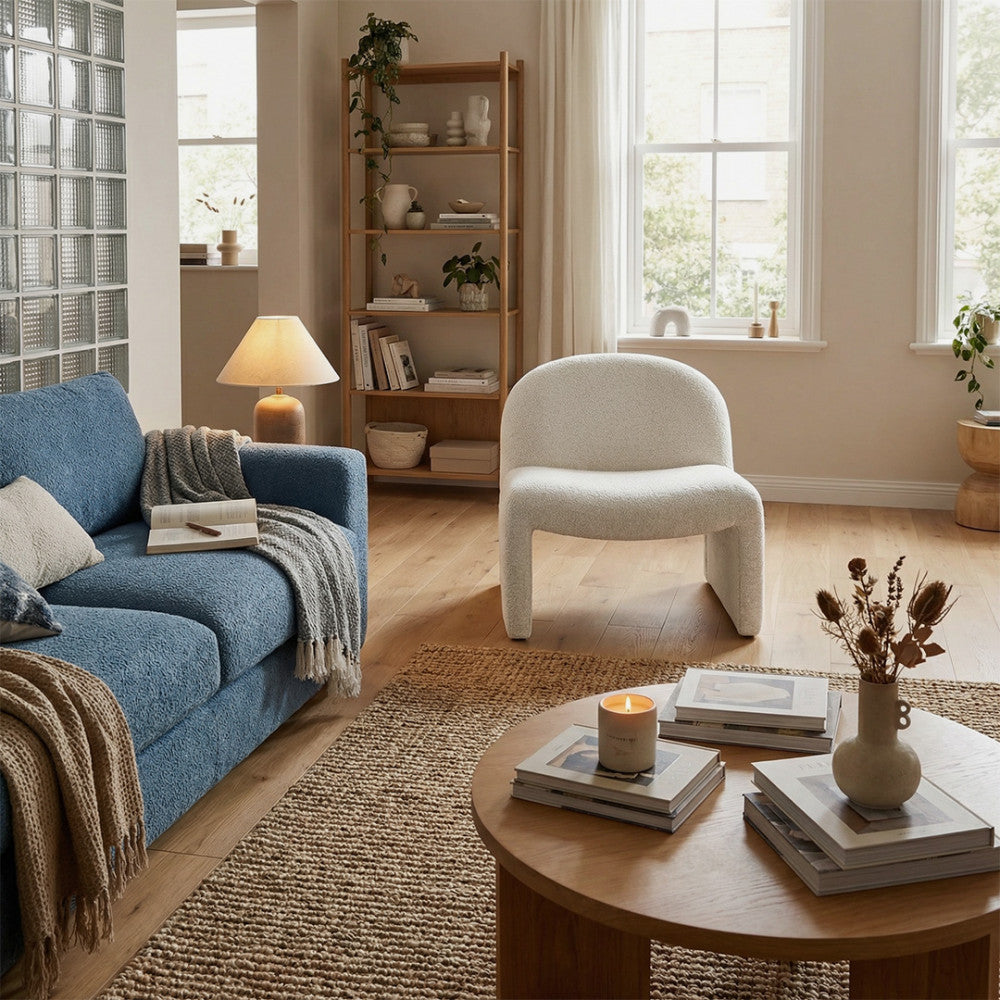 Malo - Fauteuil Lounge - Tissu - Beige Chiné