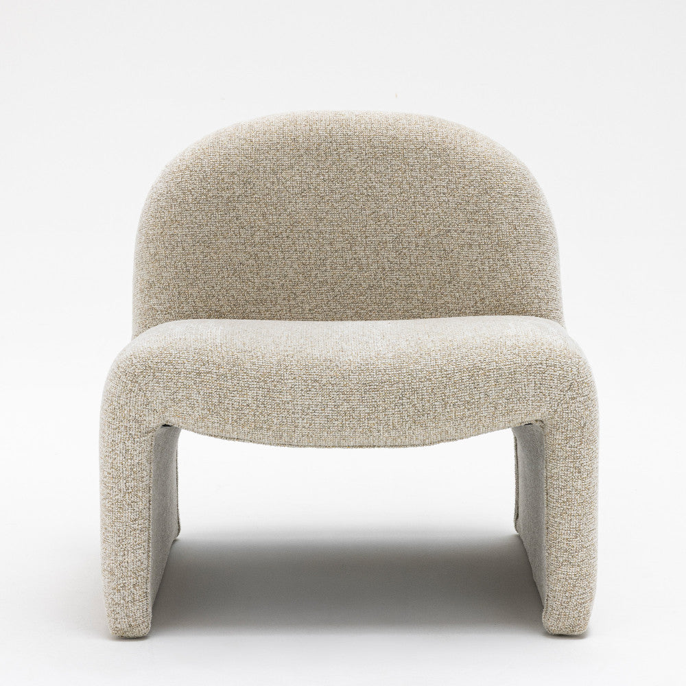 Malo - Fauteuil Lounge - Tissu - Beige Chiné