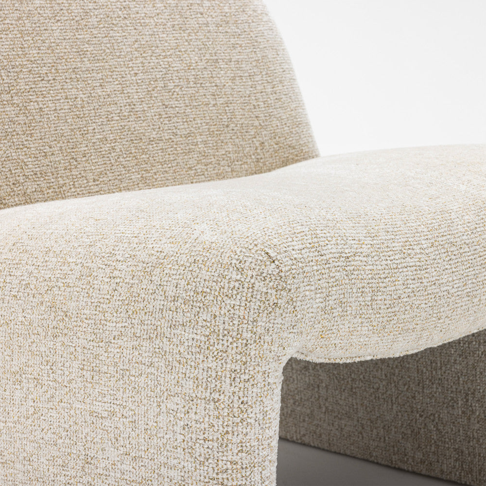 Malo - Fauteuil Lounge - Tissu - Beige Chiné